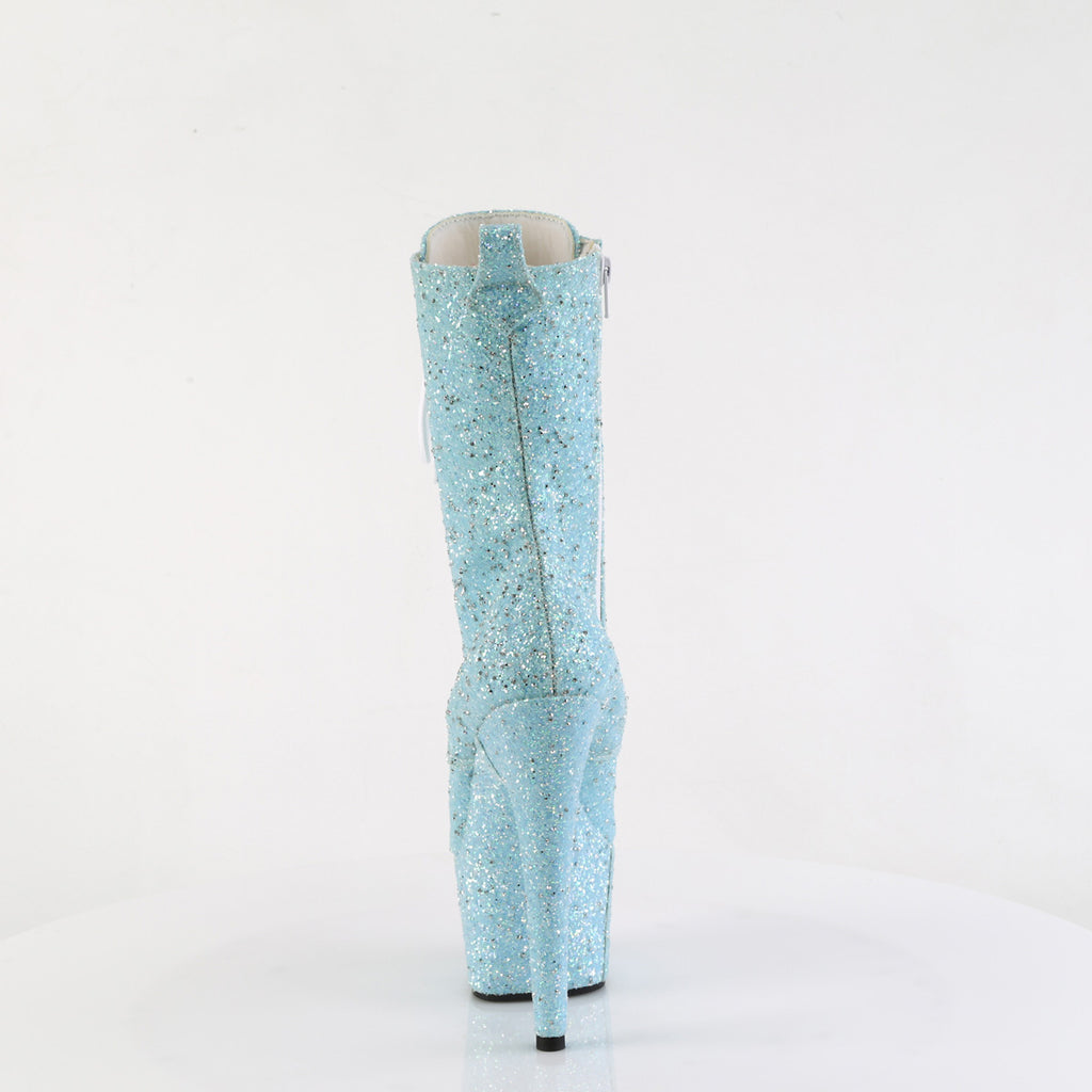 Adore 1040GR Blue Multi Glitter 7" Heel Platform Mid Calf Ankle Boots Direct - Totally Wicked Footwear