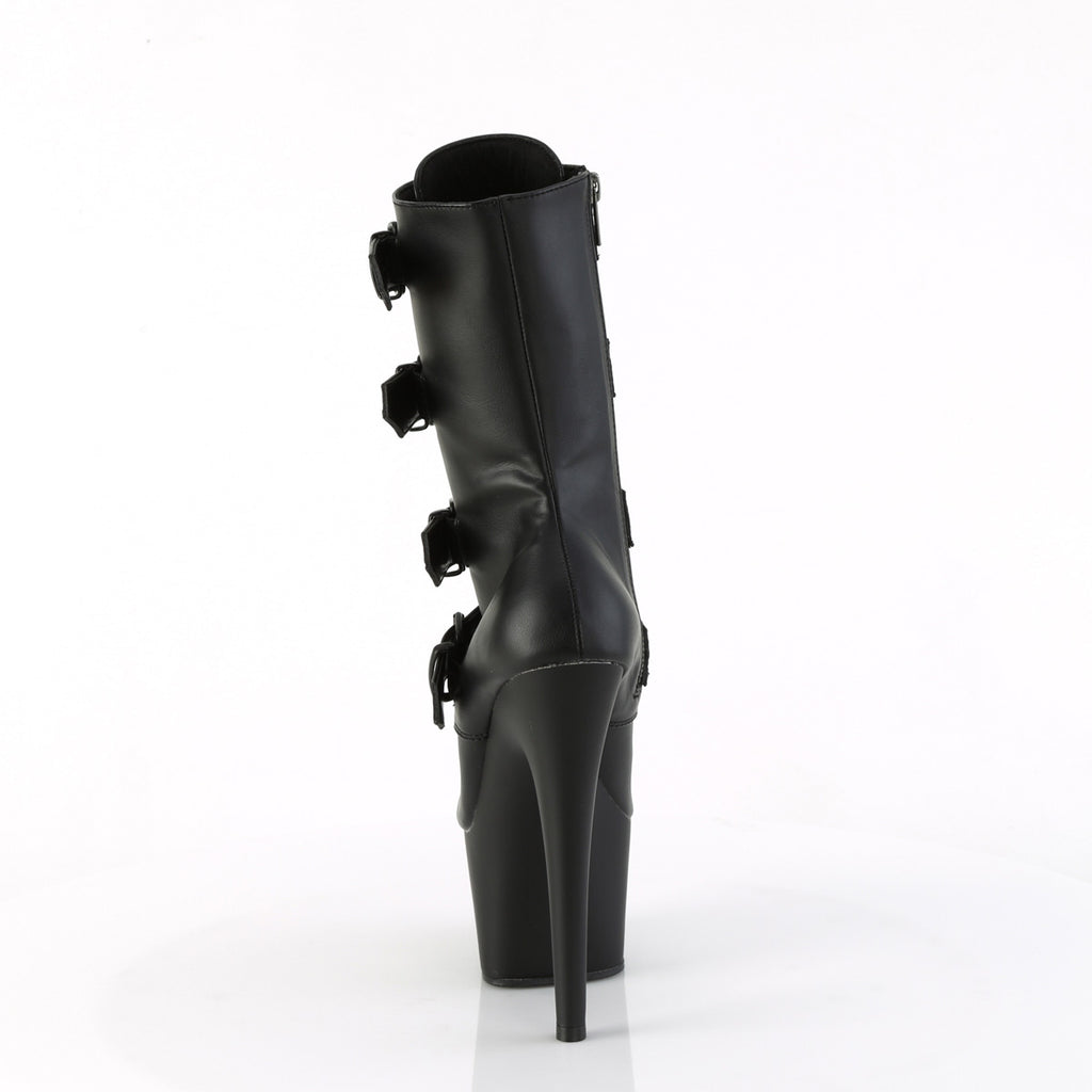 Adore 1046 Black Matte 7" Heel Platform Mid Calf Boots -Direct - Totally Wicked Footwear