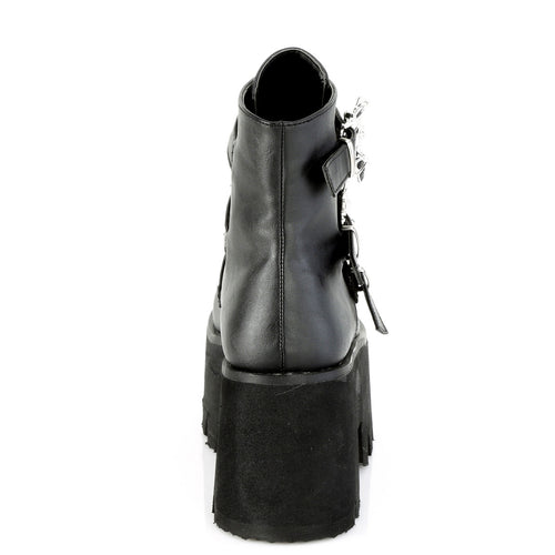 Ashes 55 Goth Platform Ankle Boots Bat Buckles