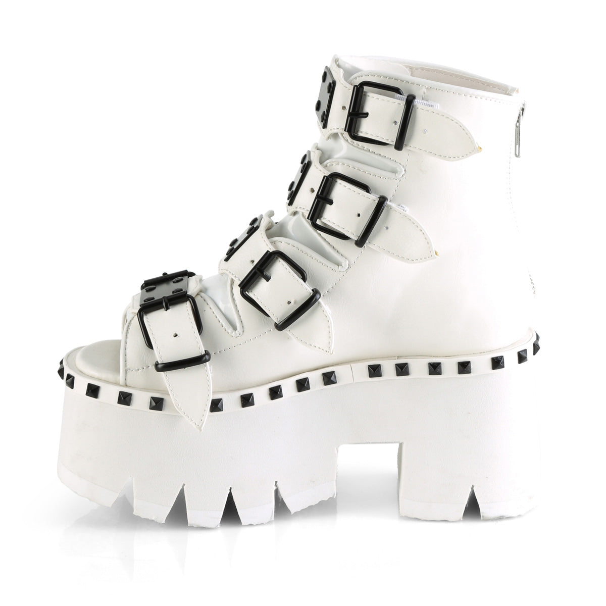Ashes 70 Goth Platform Ankle Boot Sandals White Matte