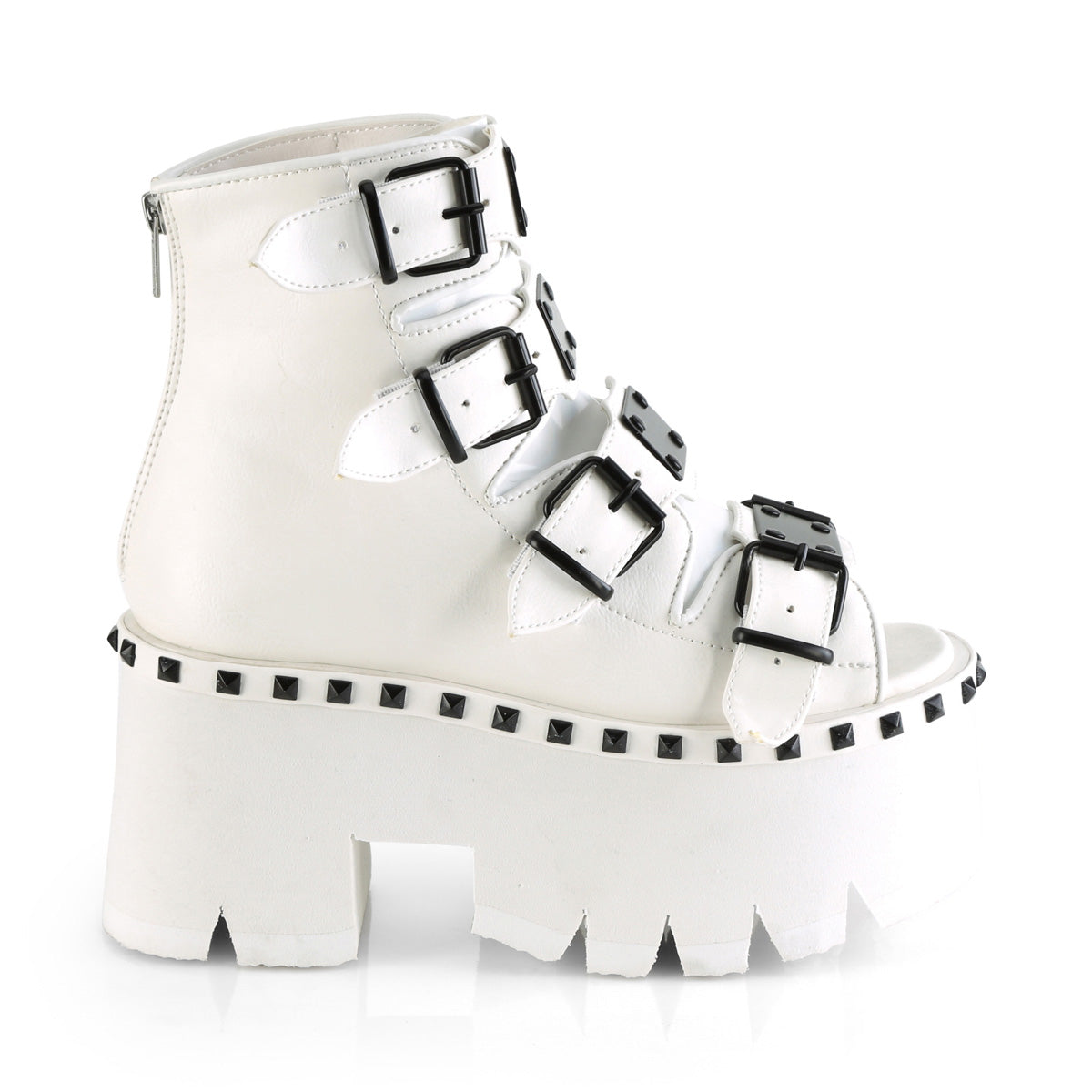 Ashes 70 Goth Platform Ankle Boot Sandals White Matte
