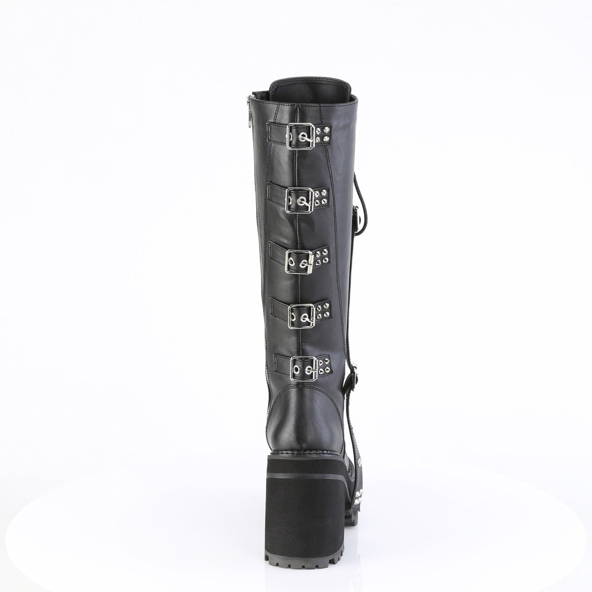 Assault 218 Goth Platform Knee Boots Straight-Jacket Style Hanging Strap