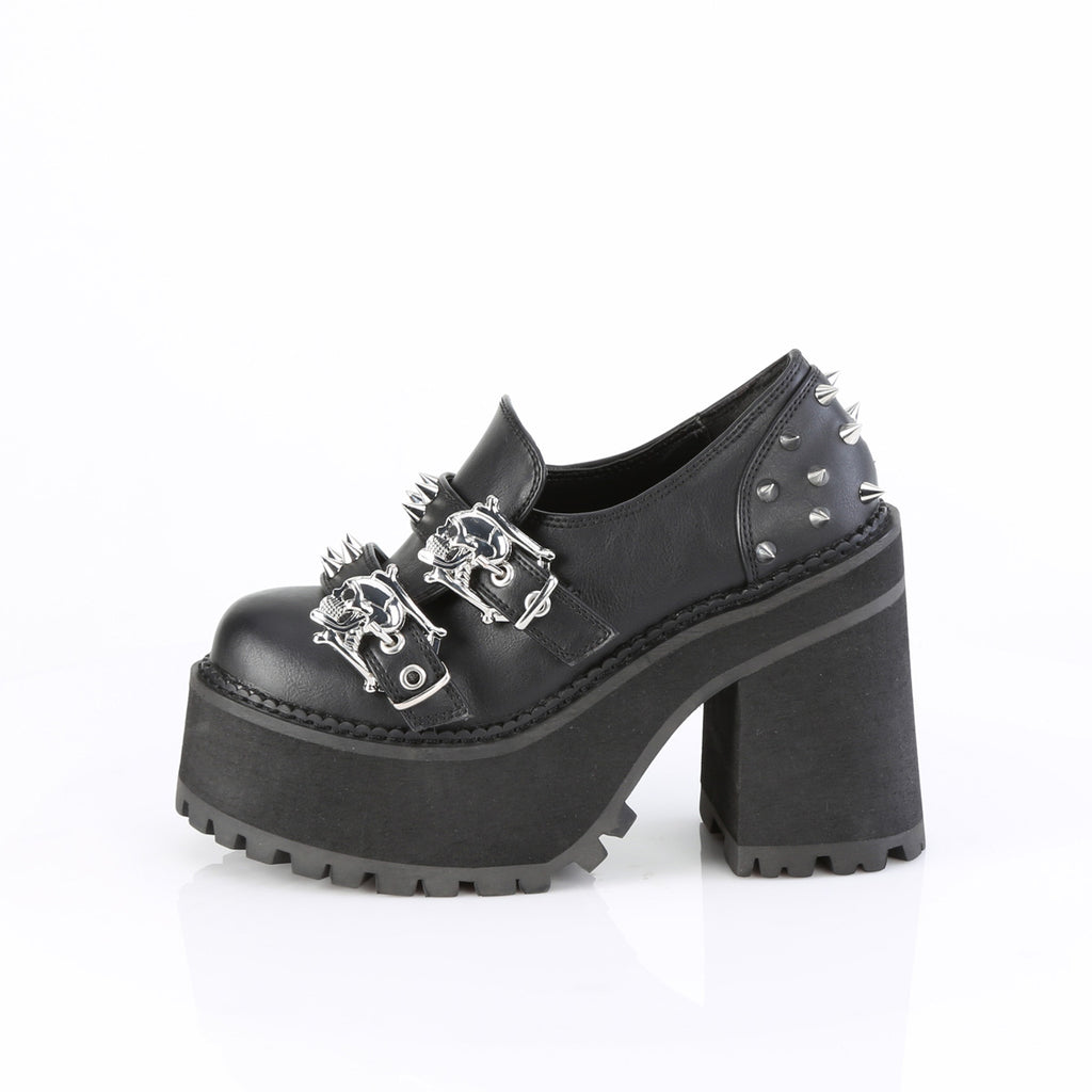 Assault 38 Gothic Punk Heel Cleat Platform Oxford Loafer 6-11  - Demonia Direct - Totally Wicked Footwear