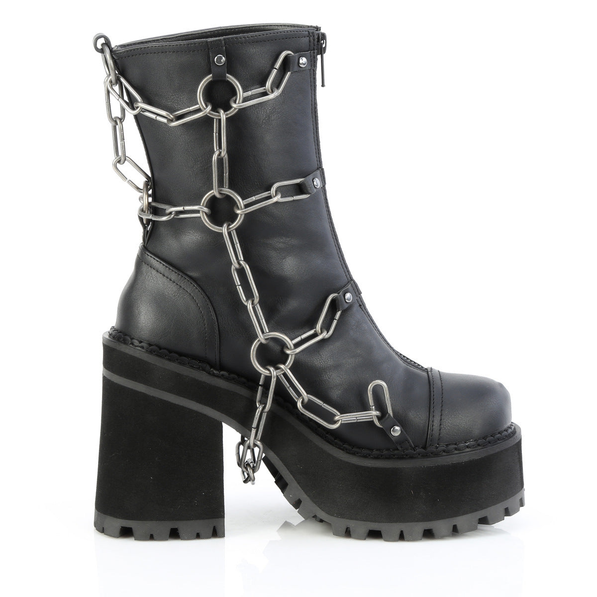 Assault 66 Goth Platform Mid Calf Chain Cage