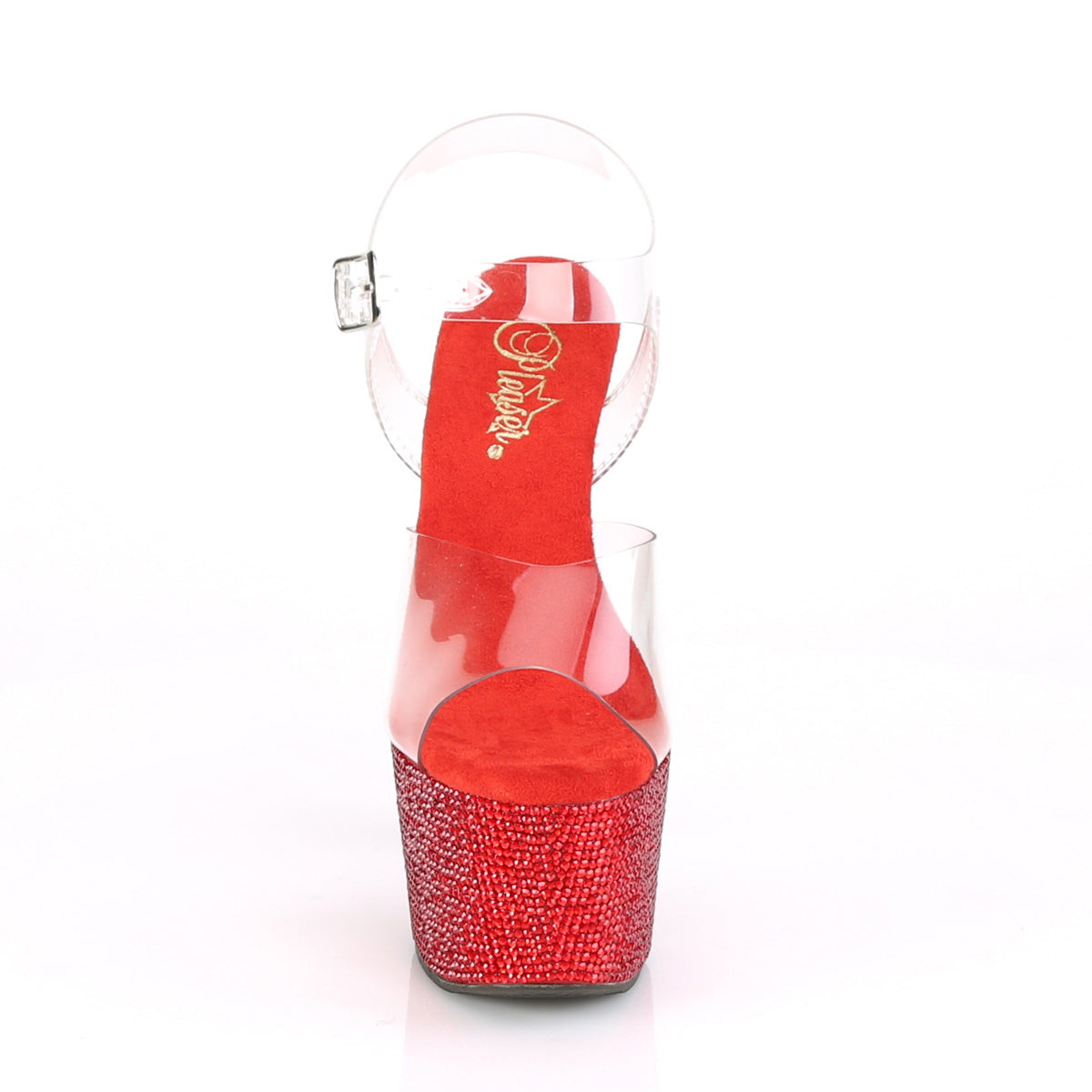 Bejeweled 708DM  Red Rhinestone 7" Platform Heels - Direct Ship - Totally Wicked Footwear