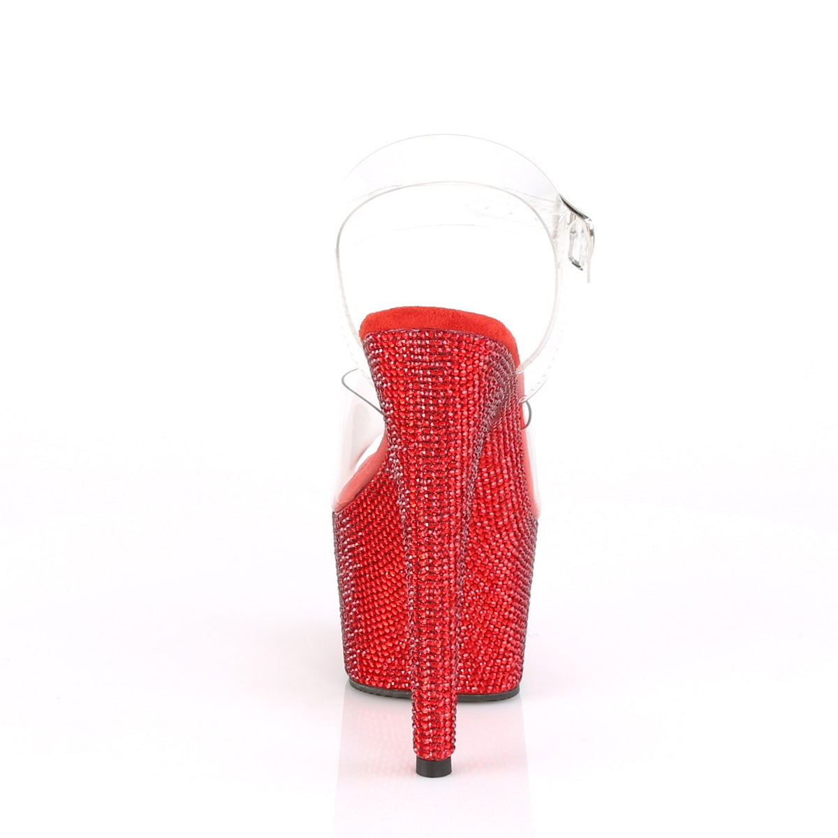 Bejeweled 708DM  Red Rhinestone 7" Platform Heels - Direct Ship - Totally Wicked Footwear