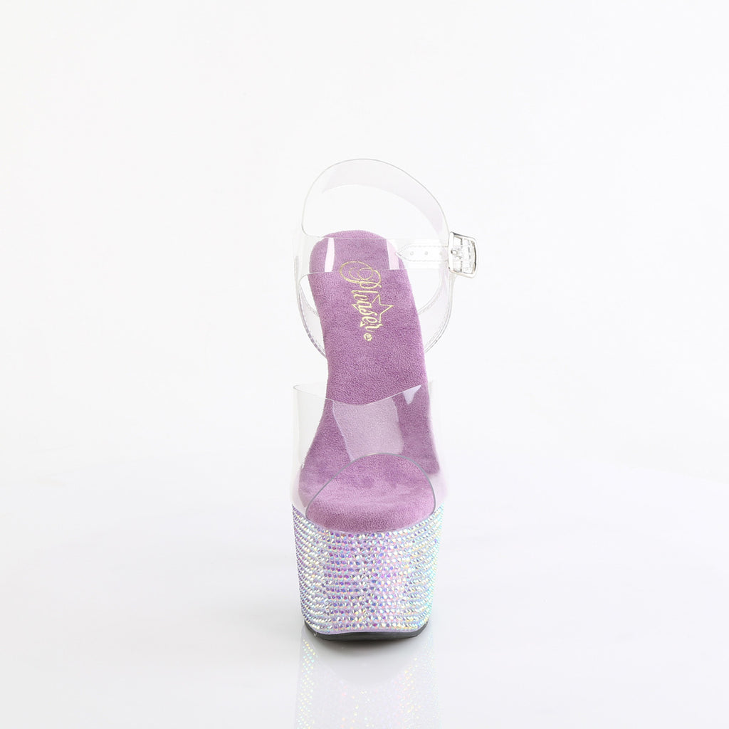 Bejeweled 708RRS Lilac Purple Iridescent Rhinestone 7" Platform Heels Pleaser Direct - Totally Wicked Footwear