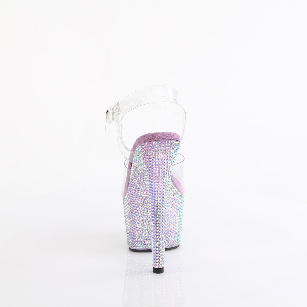 Bejeweled 708RRS Lilac Purple Iridescent Rhinestone 7" Platform Heels Pleaser Direct - Totally Wicked Footwear