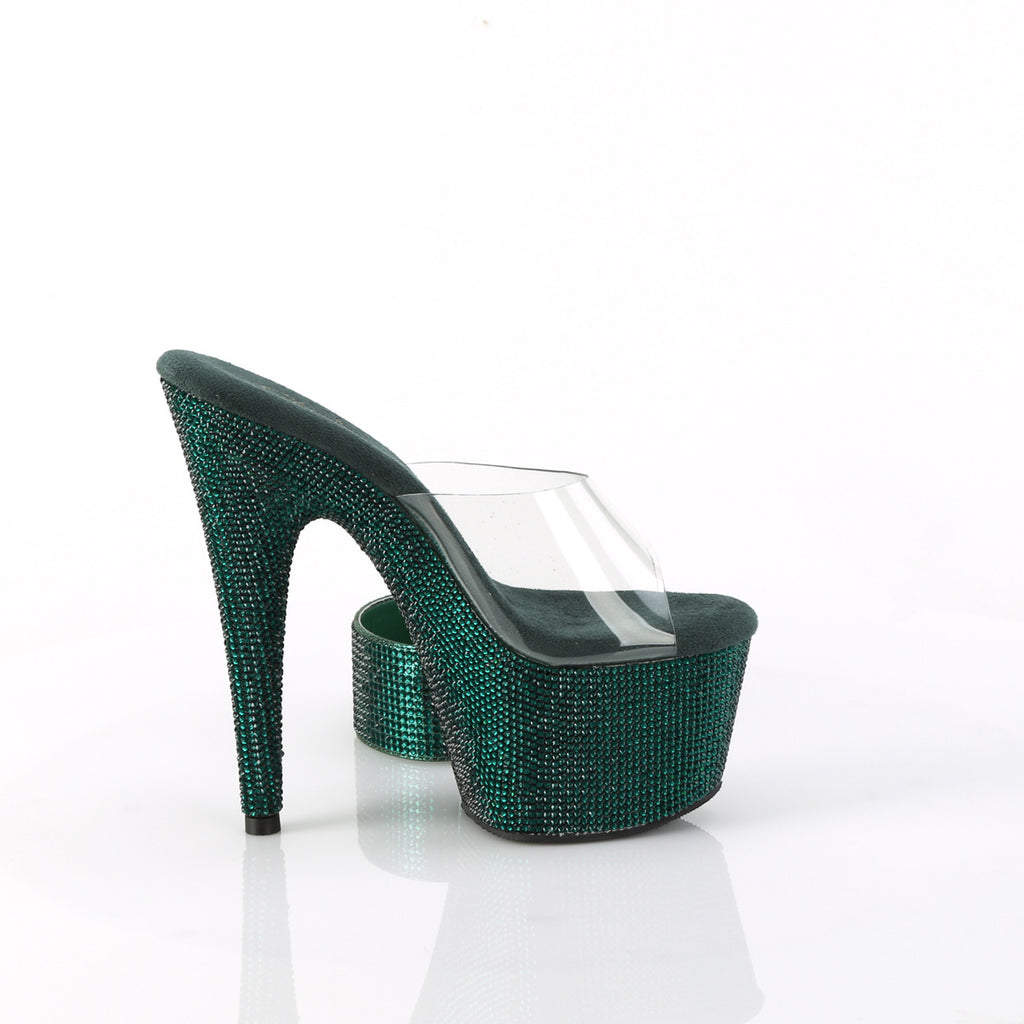 Bejeweled 712 Emerald Green Rhinestone Ankle Cuff Platform Shoes- Direct - Totally Wicked Footwear