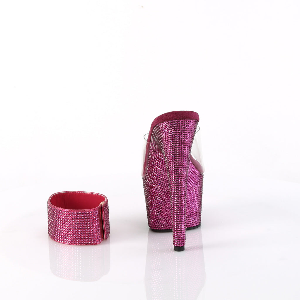 Bejeweled 712 Fuchsia Pink Rhinestone Ankle Cuff Platform Shoes- Direct - Totally Wicked Footwear