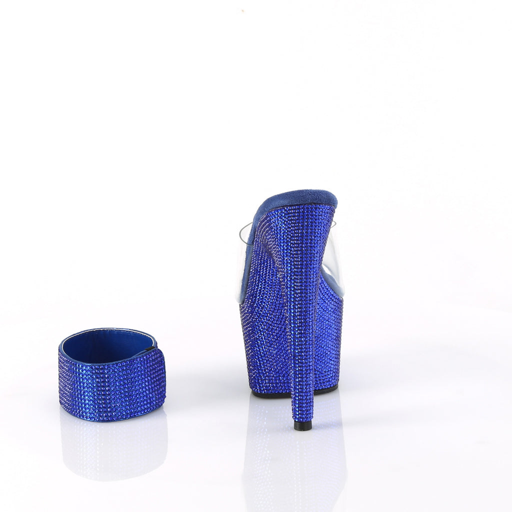 Bejeweled 712 Royal Blue Rhinestone Ankle Cuff Platform Shoes- Direct - Totally Wicked Footwear