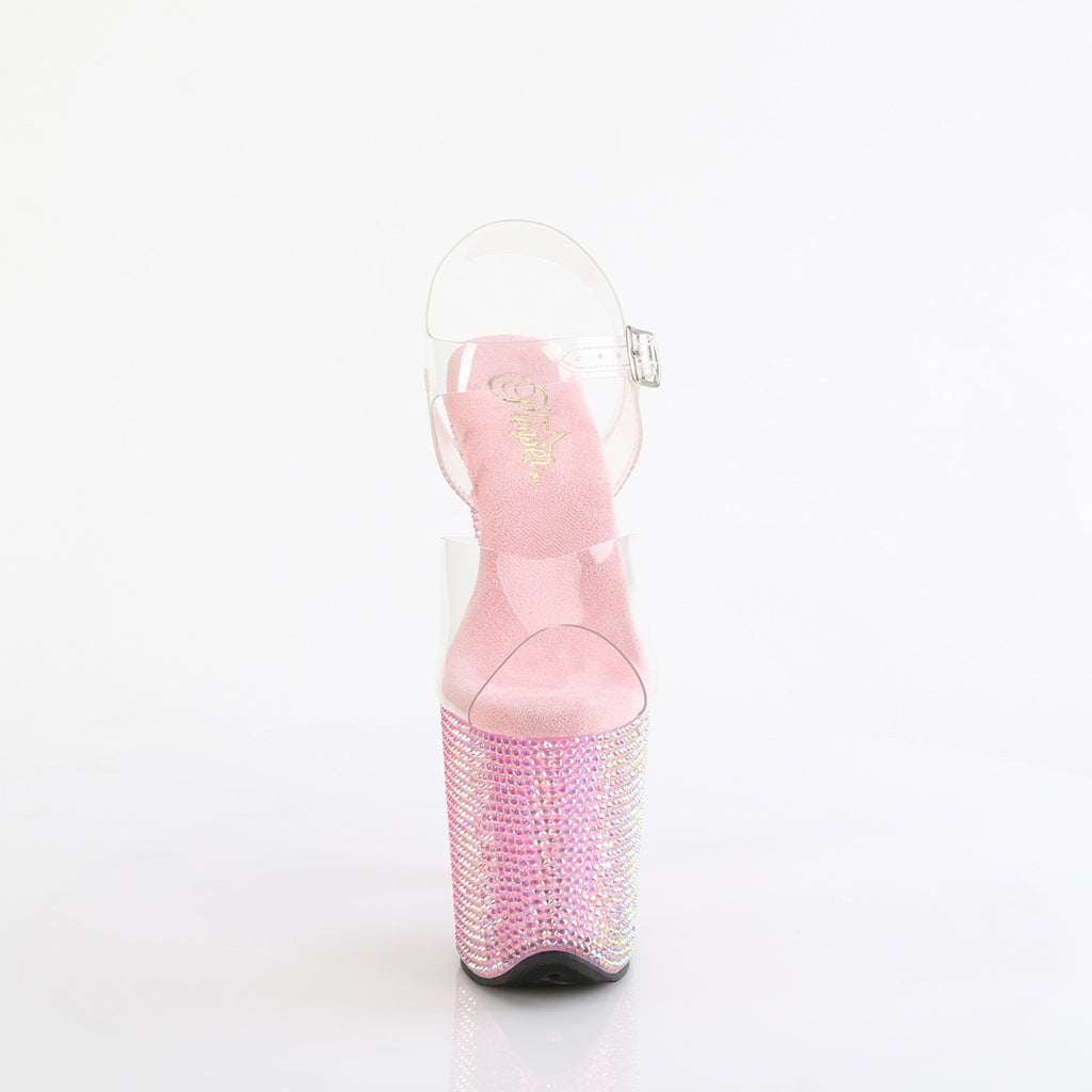 Bejeweled 808RRS Pink Iridescent Rhinestone 8" Platform Heels Pleaser Direct - Totally Wicked Footwear