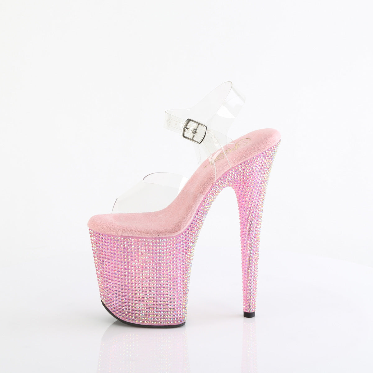 Bejeweled 808RRS Pink Iridescent Rhinestone 8" Platform Heels Pleaser Direct - Totally Wicked Footwear