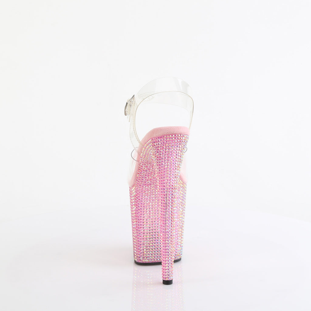 Bejeweled 808RRS Pink Iridescent Rhinestone 8" Platform Heels Pleaser Direct - Totally Wicked Footwear