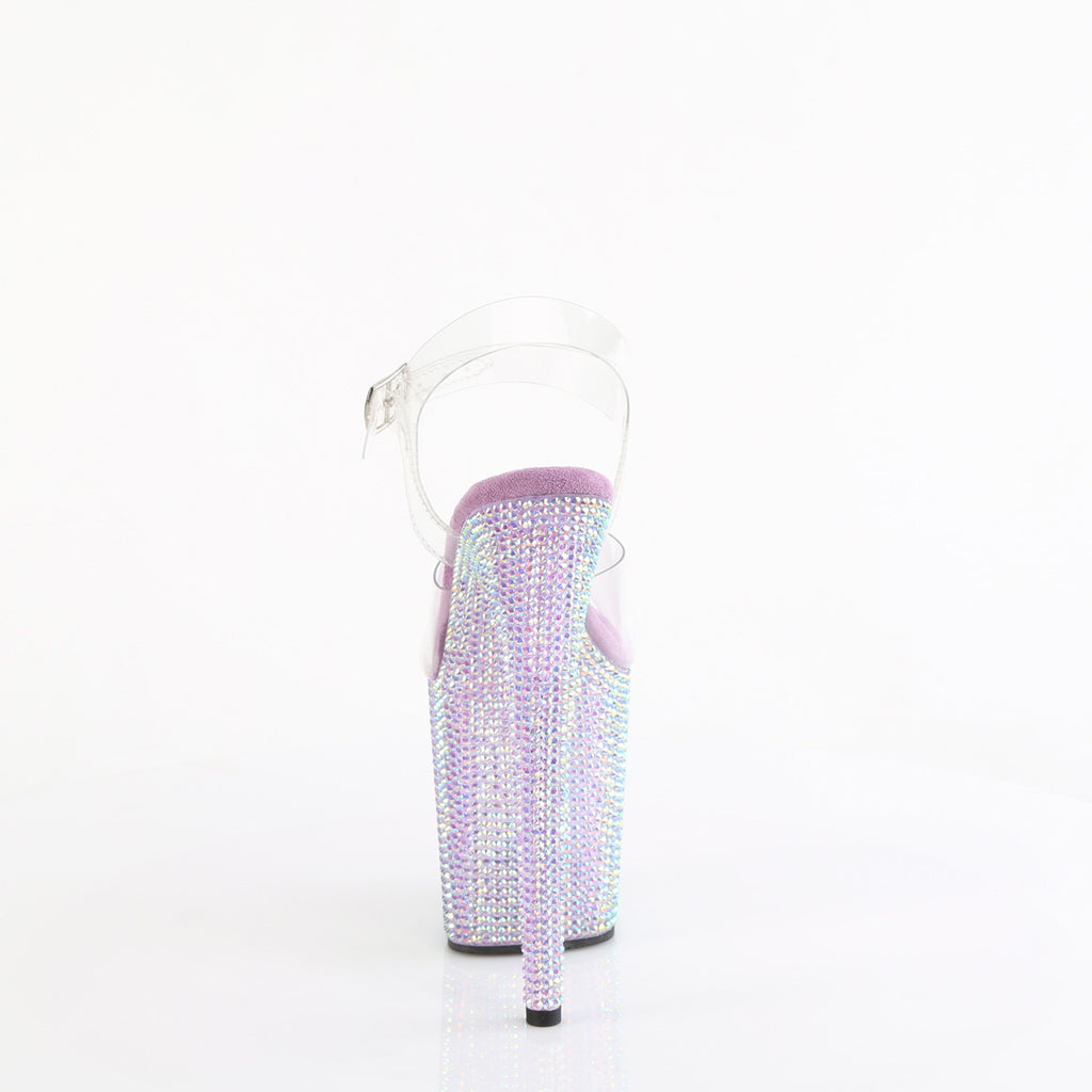 Bejeweled 808RRS Lilac Purple Iridescent Rhinestone 8" Platform Heels Pleaser Direct - Totally Wicked Footwear