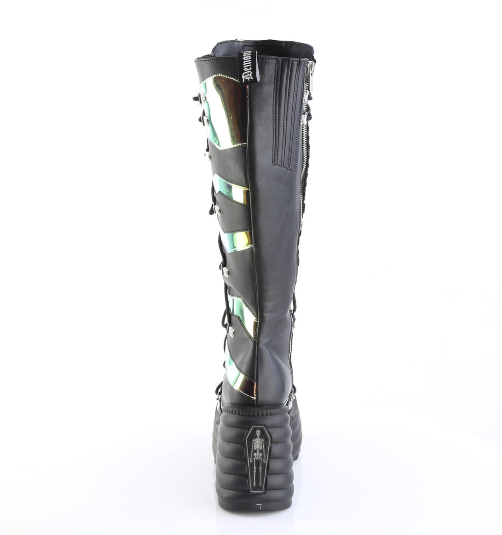 Blaze 152 LED Light Platform Knee Boots  - Demonia Direct