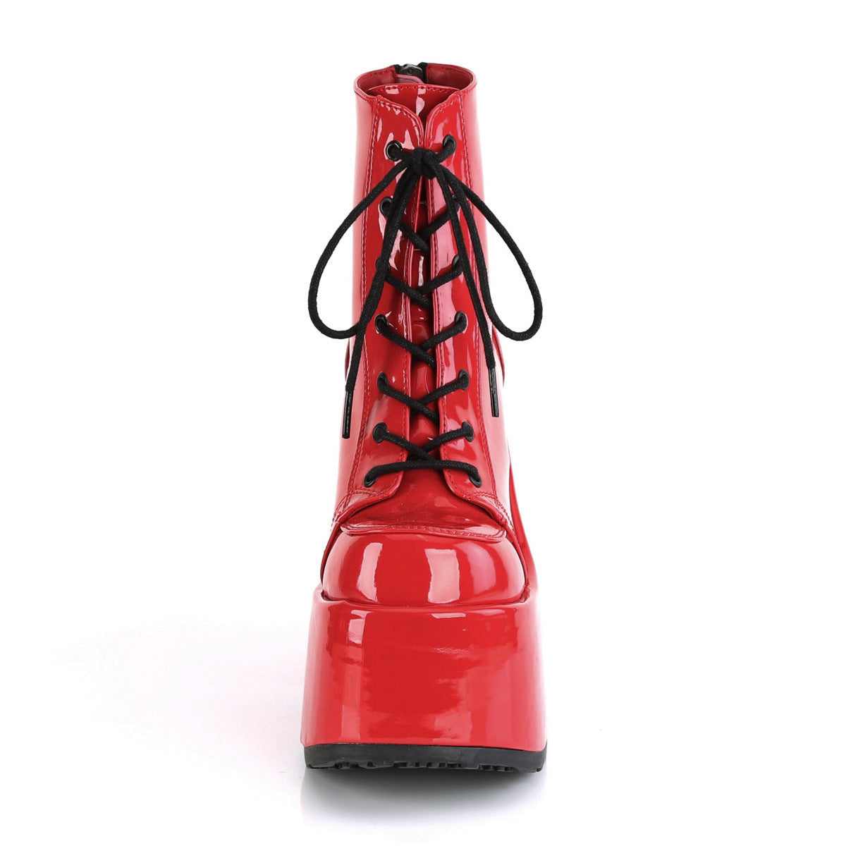 Camel 203 Red Platform Block Heel Ankle Boots