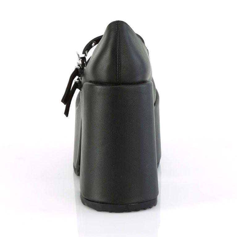 Camel 55 T-Strap Maryjane Platform Block Heels Bat Buckles