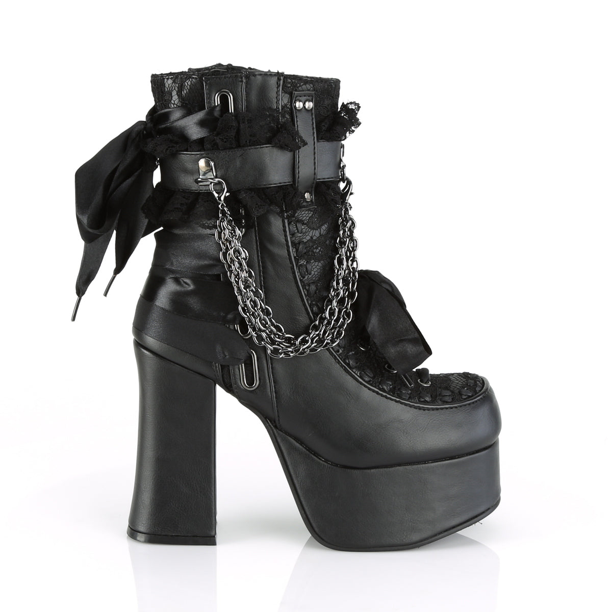 Charade 110 Chunky Heel Platform Ankle Boots Black