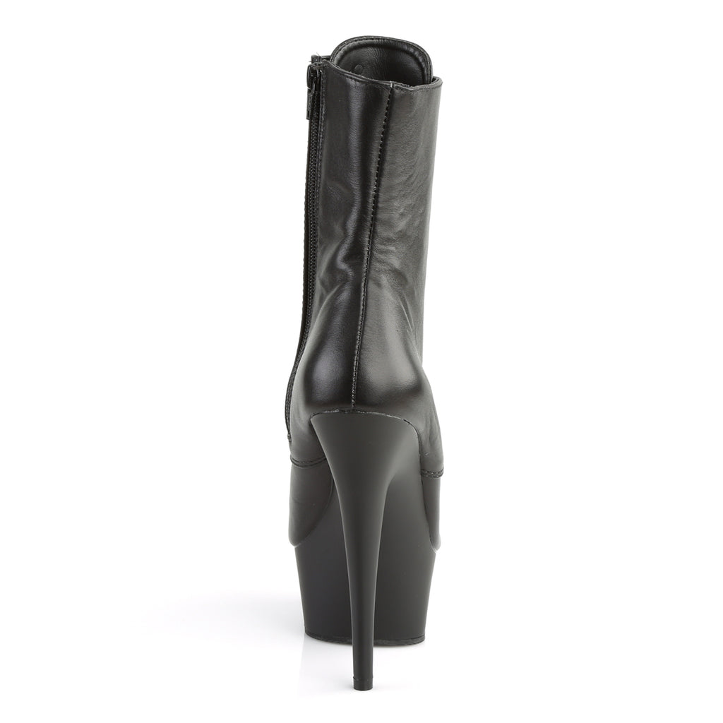 Delight 1020 Black Leather  6" Platform High Heel Ankle Boots - Direct