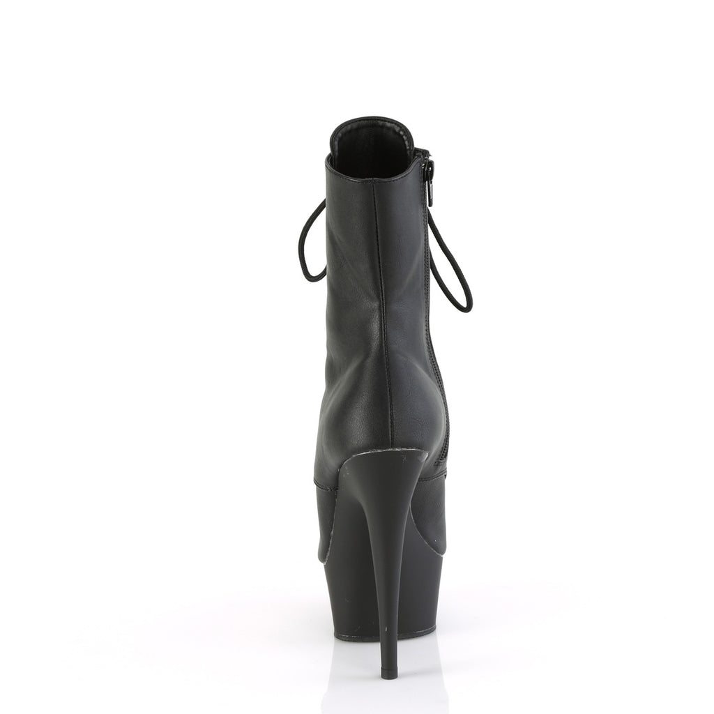 Delight 1021 Black Matte 6" Platform High Heel Ankle Boots - Direct