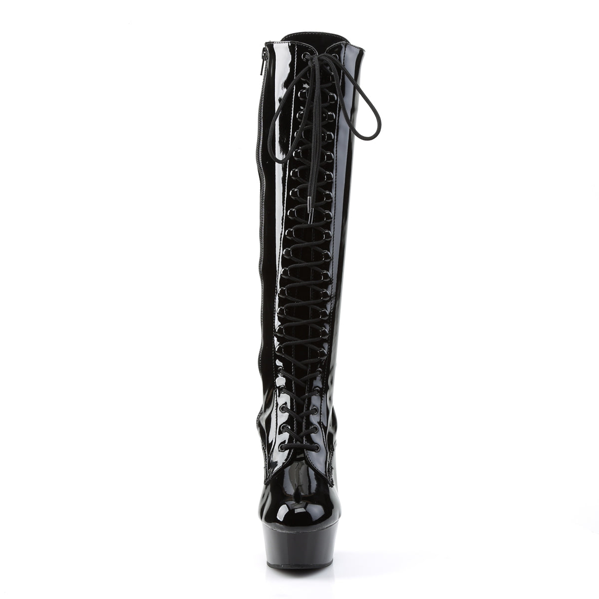 Delight 2023 Black Patent 6" Platform High Heel Knee Boots - Direct - Totally Wicked Footwear