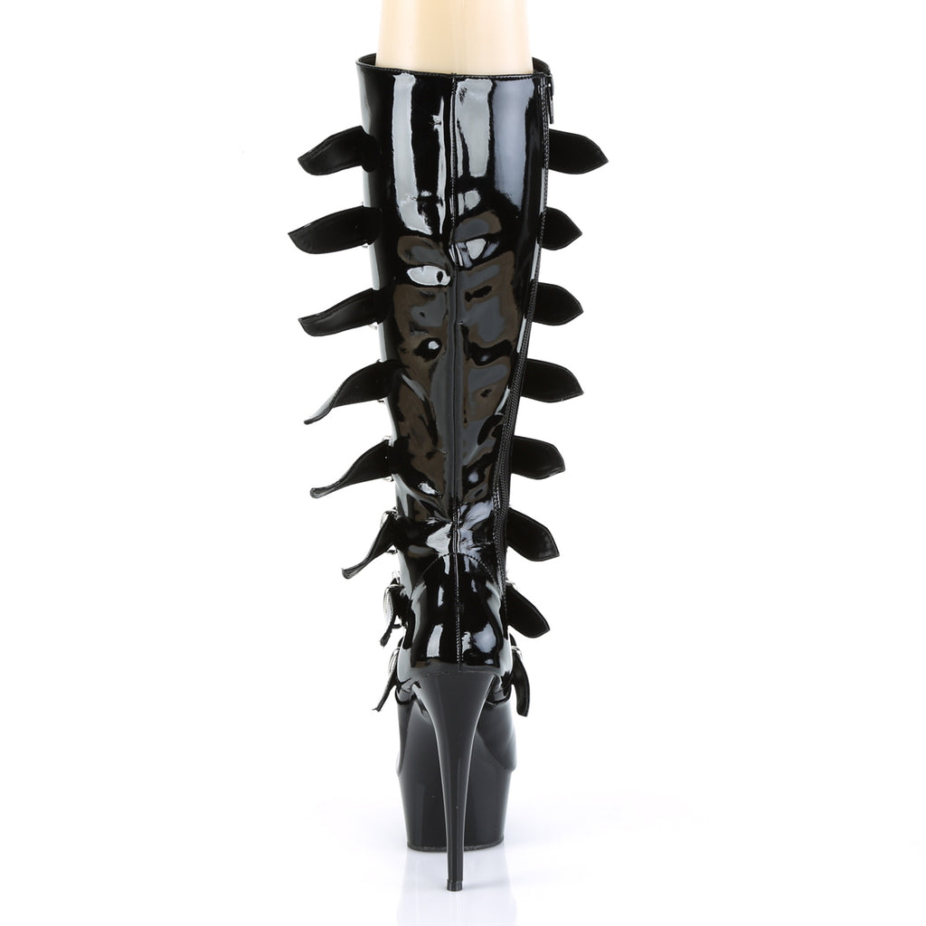Delight 2049 Black Patent 6" Platform High Heel Knee Boots - Direct