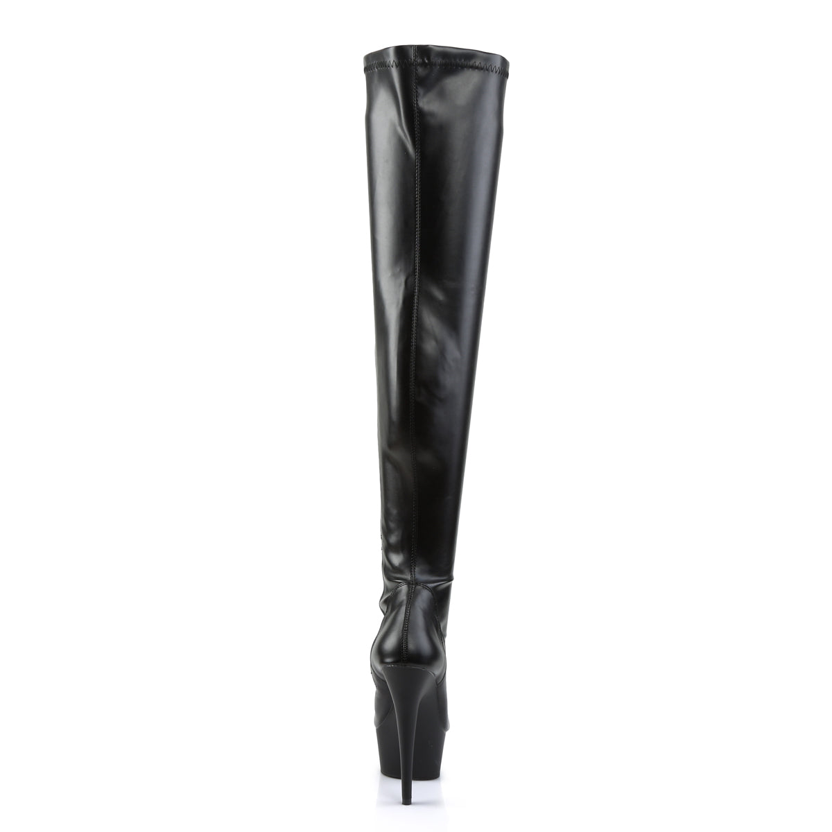 Delight 3000 Stretch Black Matte 6" Platform High Heel Knee Boots - Direct - Totally Wicked Footwear