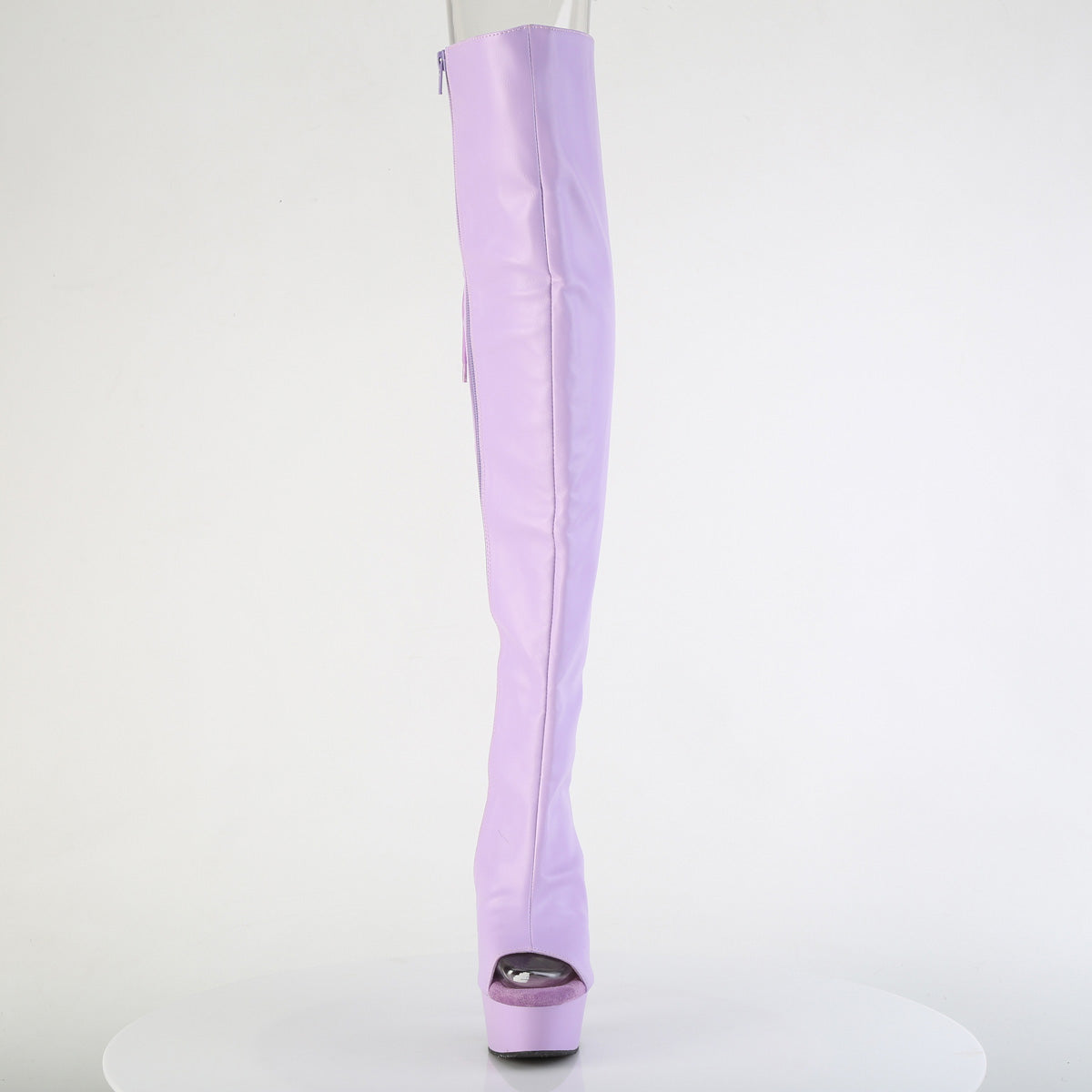 Delight 3019 Lilac Faux Leather 6" Platform High Heel Thigh Boots - Direct - Totally Wicked Footwear