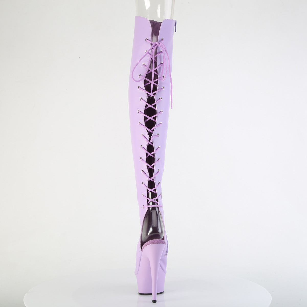 Delight 3019 Lilac Faux Leather 6" Platform High Heel Thigh Boots - Direct - Totally Wicked Footwear