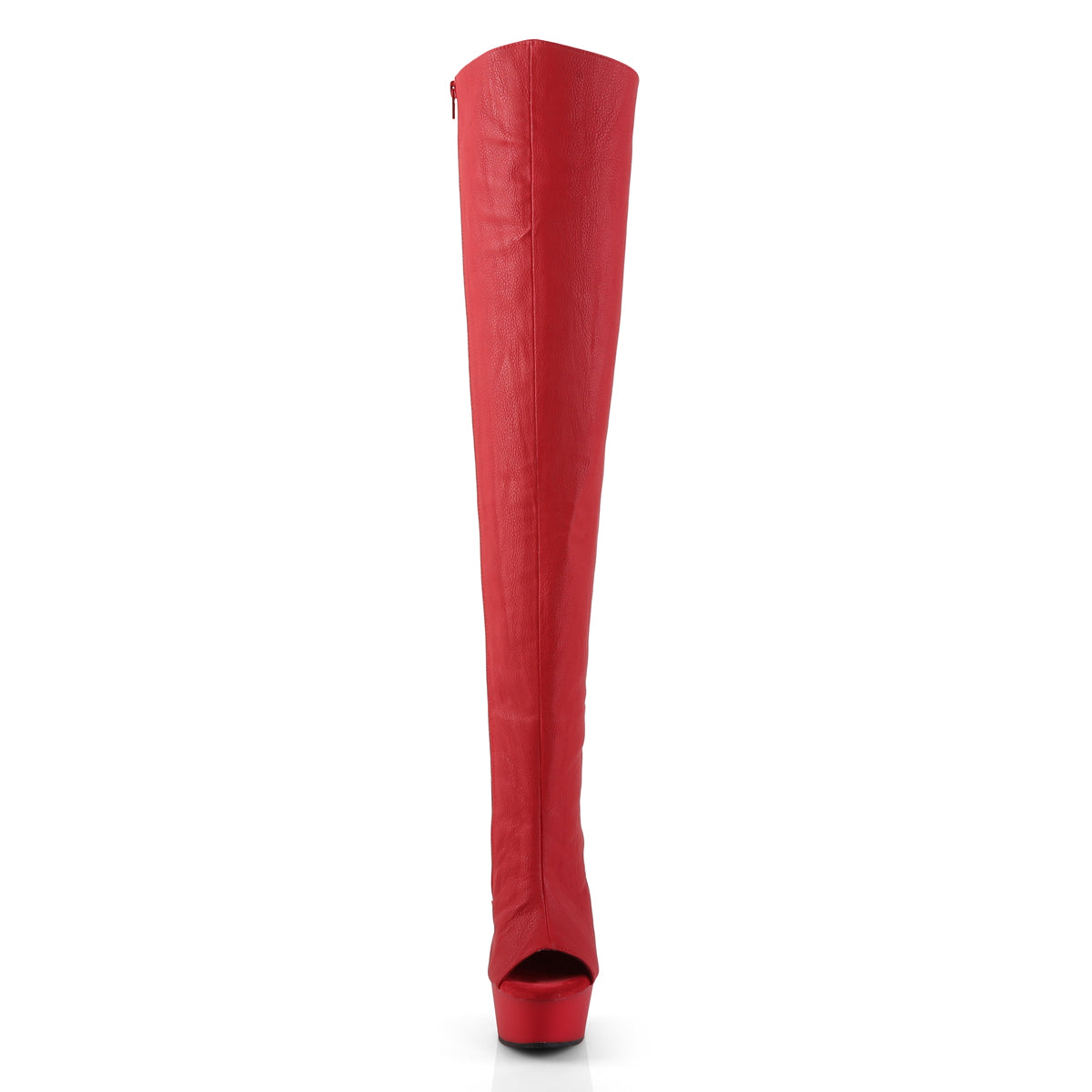 Delight 3019Red Faux Leather 6" Platform High Heel Thigh Boots - Direct - Totally Wicked Footwear