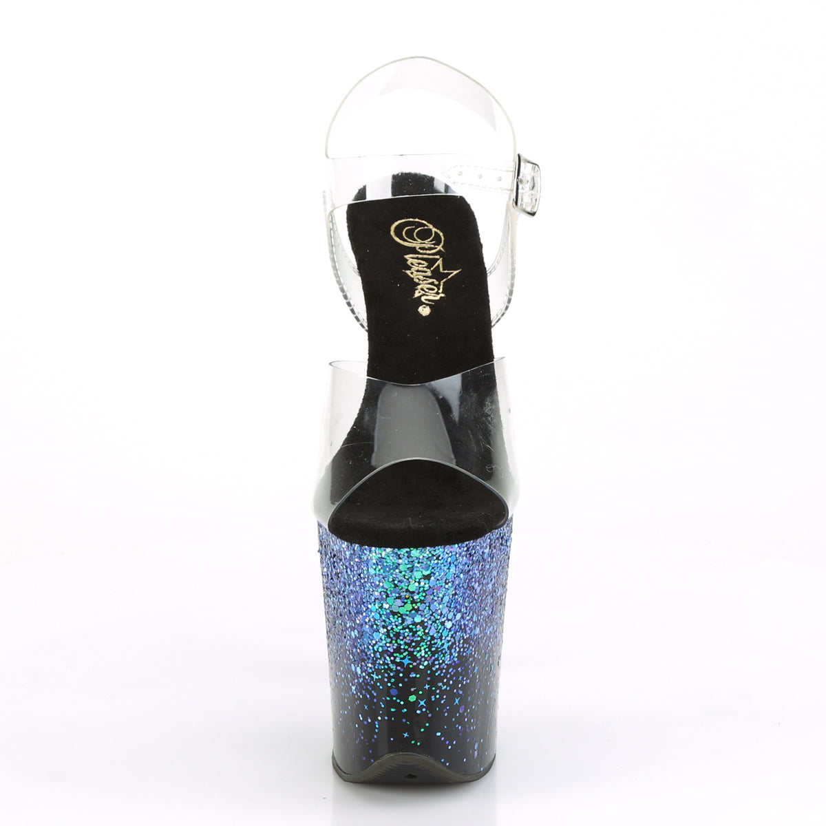 Flamingo 808SS Blue Hologram Glitter 8" Platform  High Heel Sandals - Direct - Totally Wicked Footwear