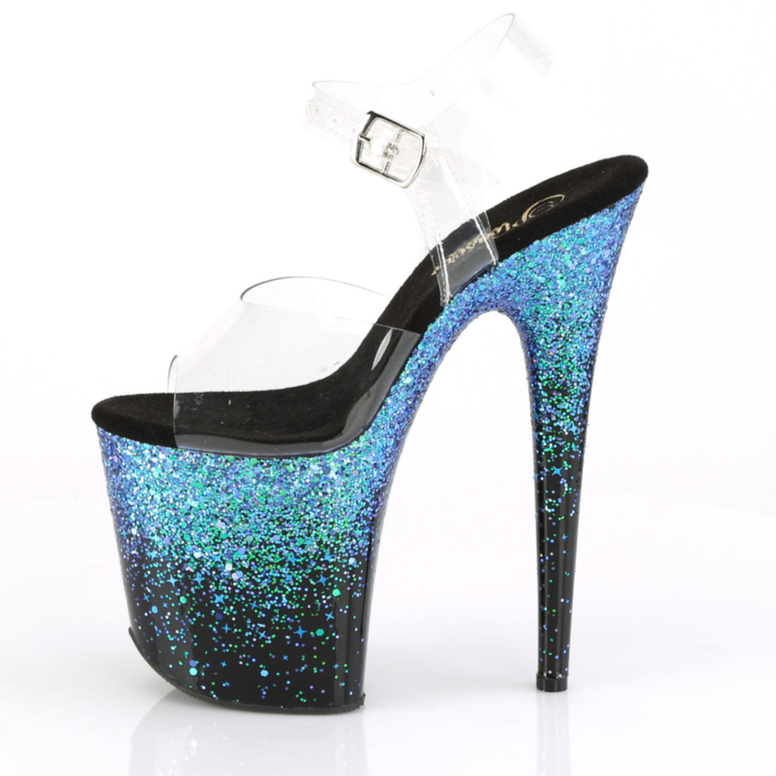 Flamingo 808SS Blue Hologram Glitter 8" Platform  High Heel Sandals - Direct - Totally Wicked Footwear