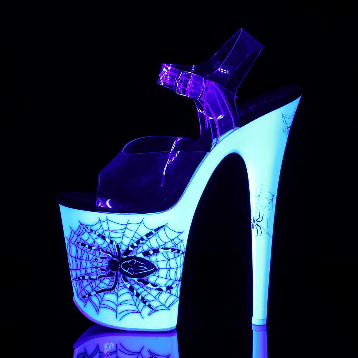 Flamingo 808SW Spider & Web UV 8" Platform  High Heel Sandals - Direct - Totally Wicked Footwear