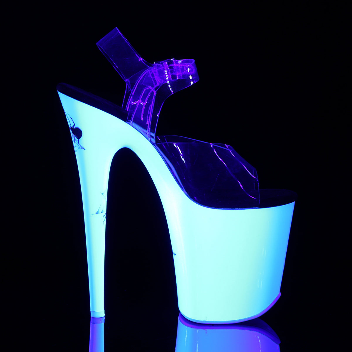 Flamingo 808SW Spider & Web UV 8" Platform  High Heel Sandals - Direct - Totally Wicked Footwear