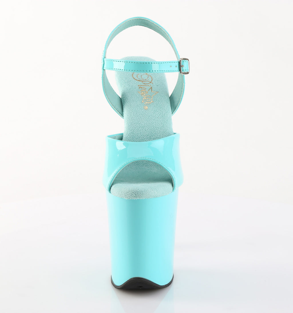 Flamingo 809 Aqua Patent 8" Platform High Heel Sandals - Direct