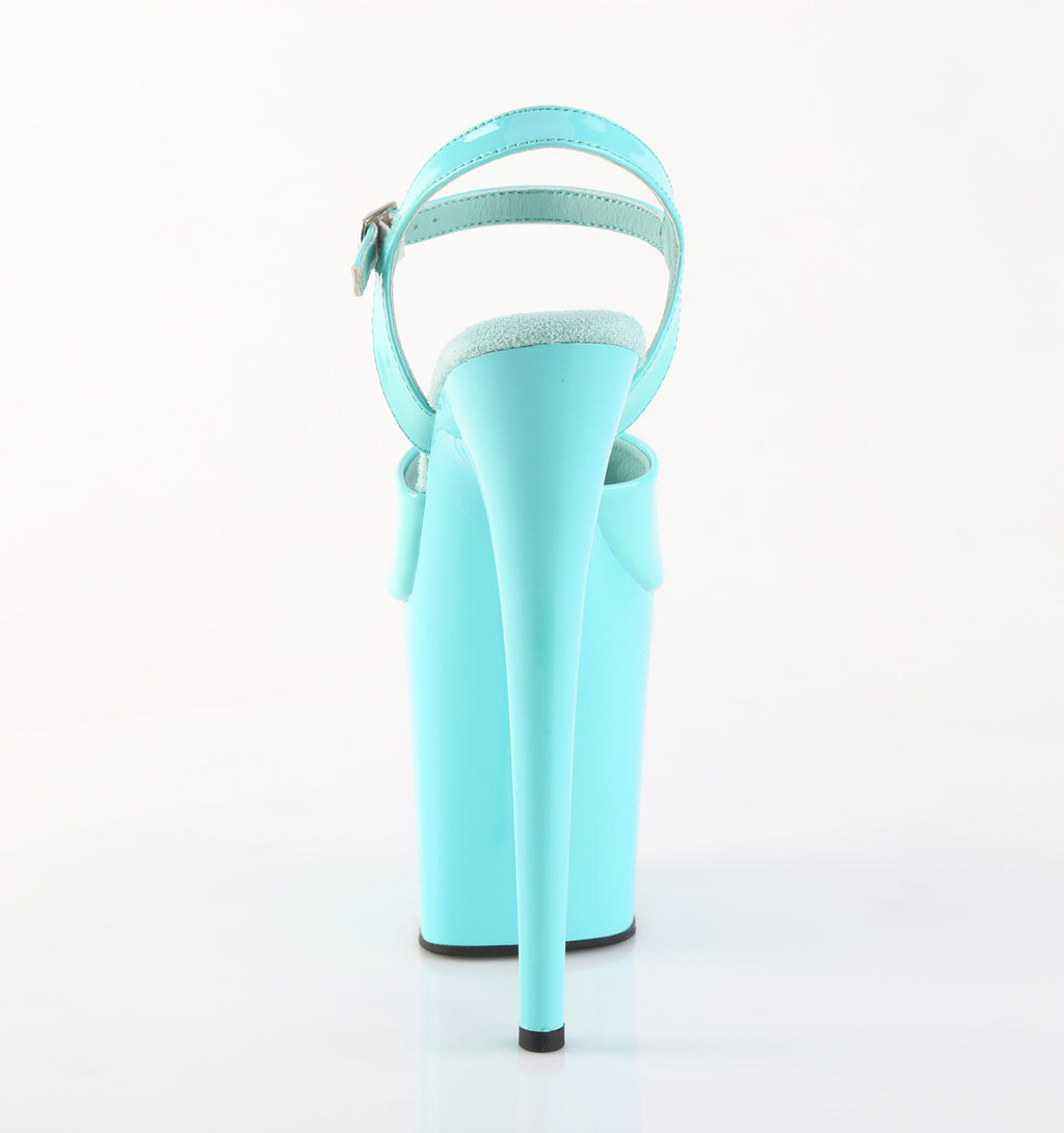 Flamingo 809 Aqua Patent 8" Platform High Heel Sandals - Direct