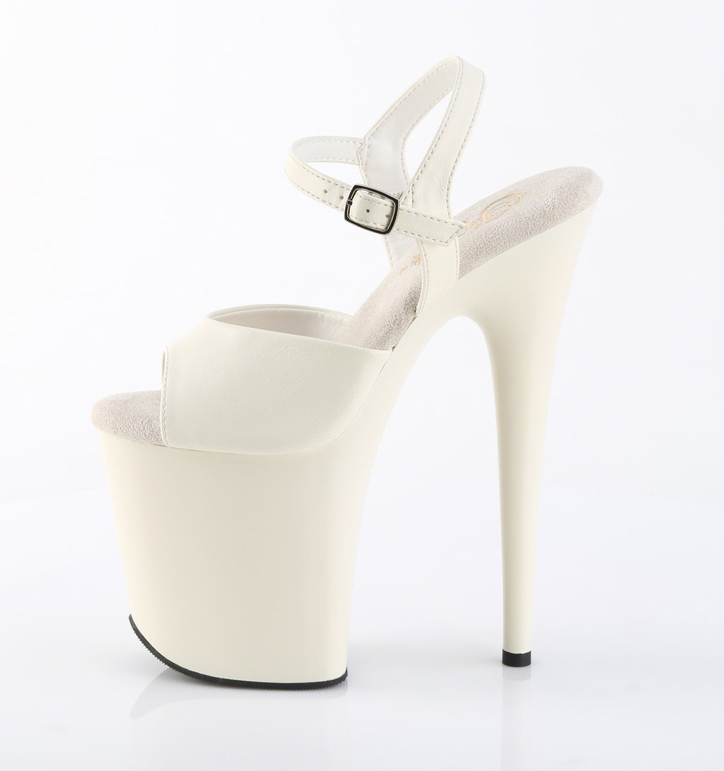 Flamingo 809 Off White 8" Platform High Heel Sandals - Direct