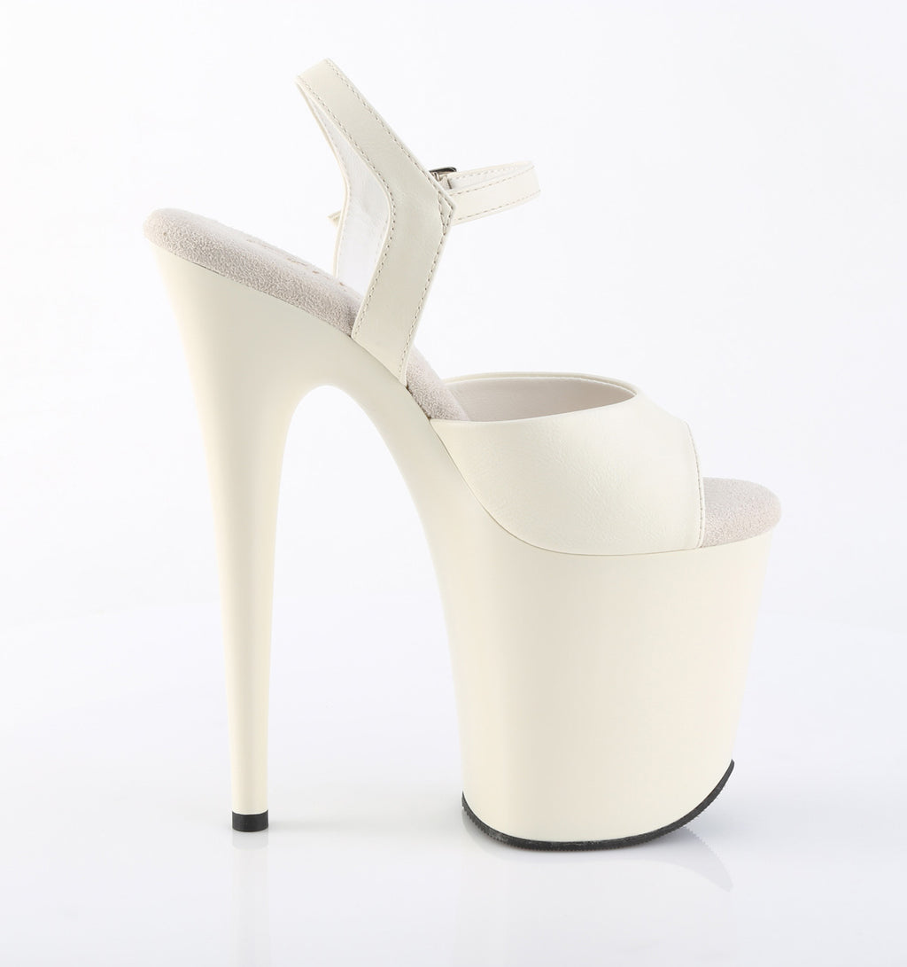 Flamingo 809 Off White 8" Platform High Heel Sandals - Direct