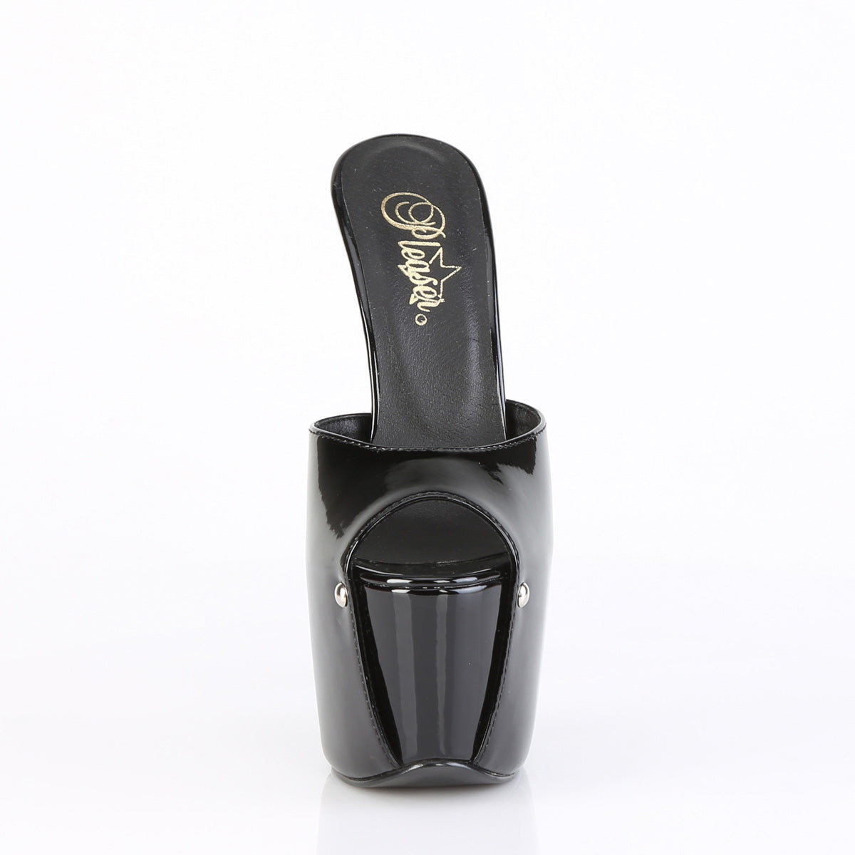 Juicy 01 Black Patent Slim 7" Stiletto Platform Slip On Heels - Totally Wicked Footwear