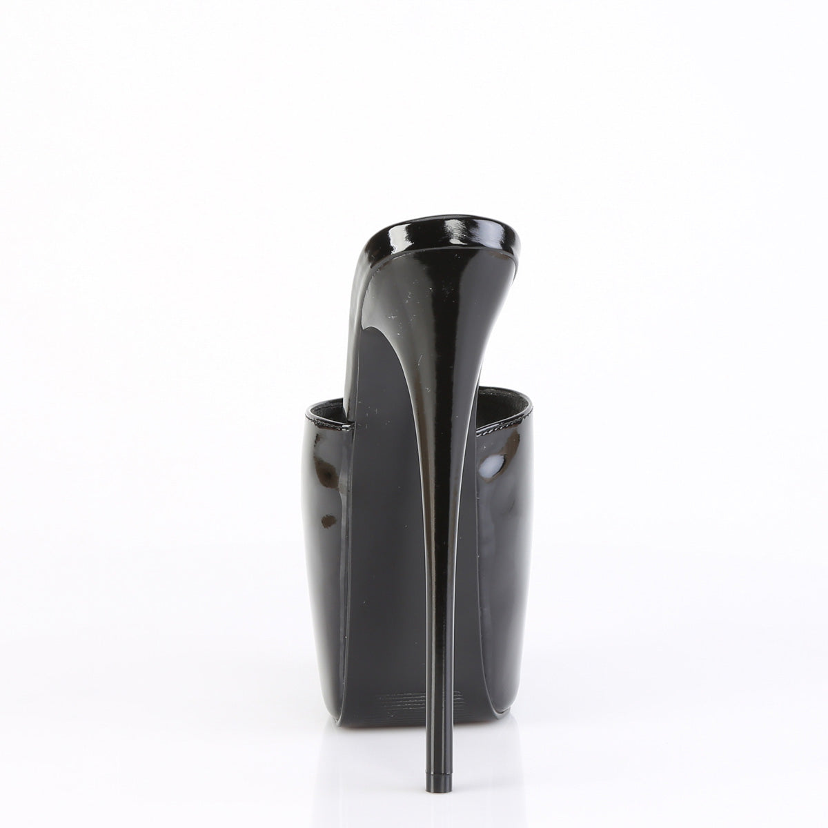 Juicy 01 Black Patent Slim 7" Stiletto Platform Slip On Heels - Totally Wicked Footwear