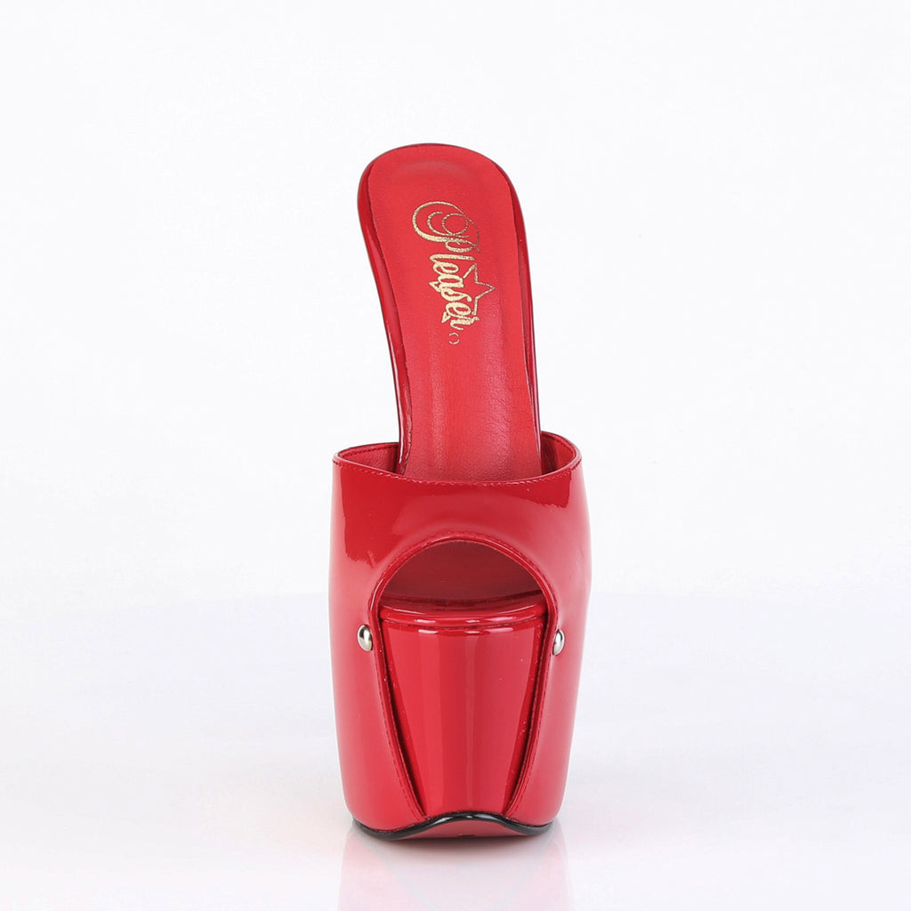 Juicy 01 Red Patent Slim 7" Stiletto Platform Slip On Heels - Direct