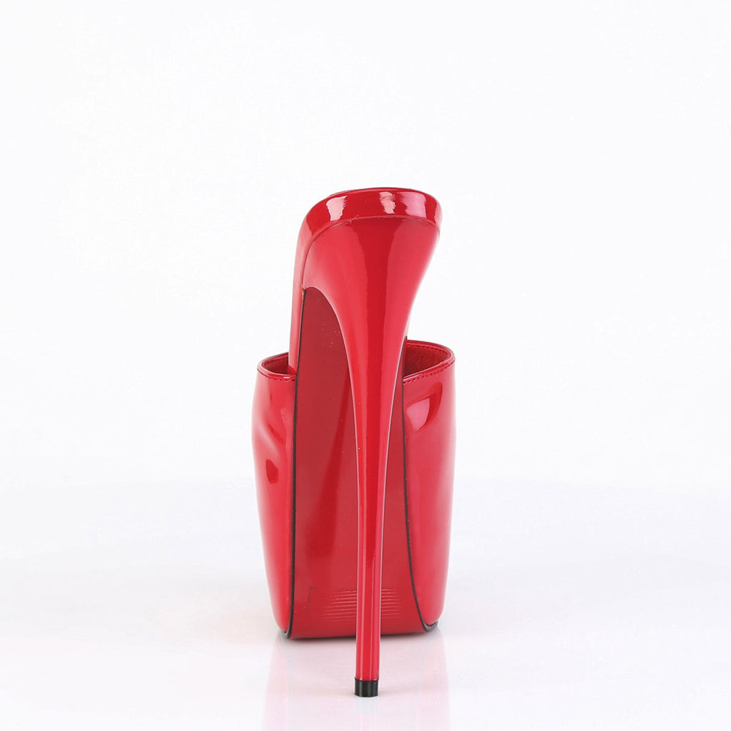 Juicy 01 Red Patent Slim 7" Stiletto Platform Slip On Heels - Direct
