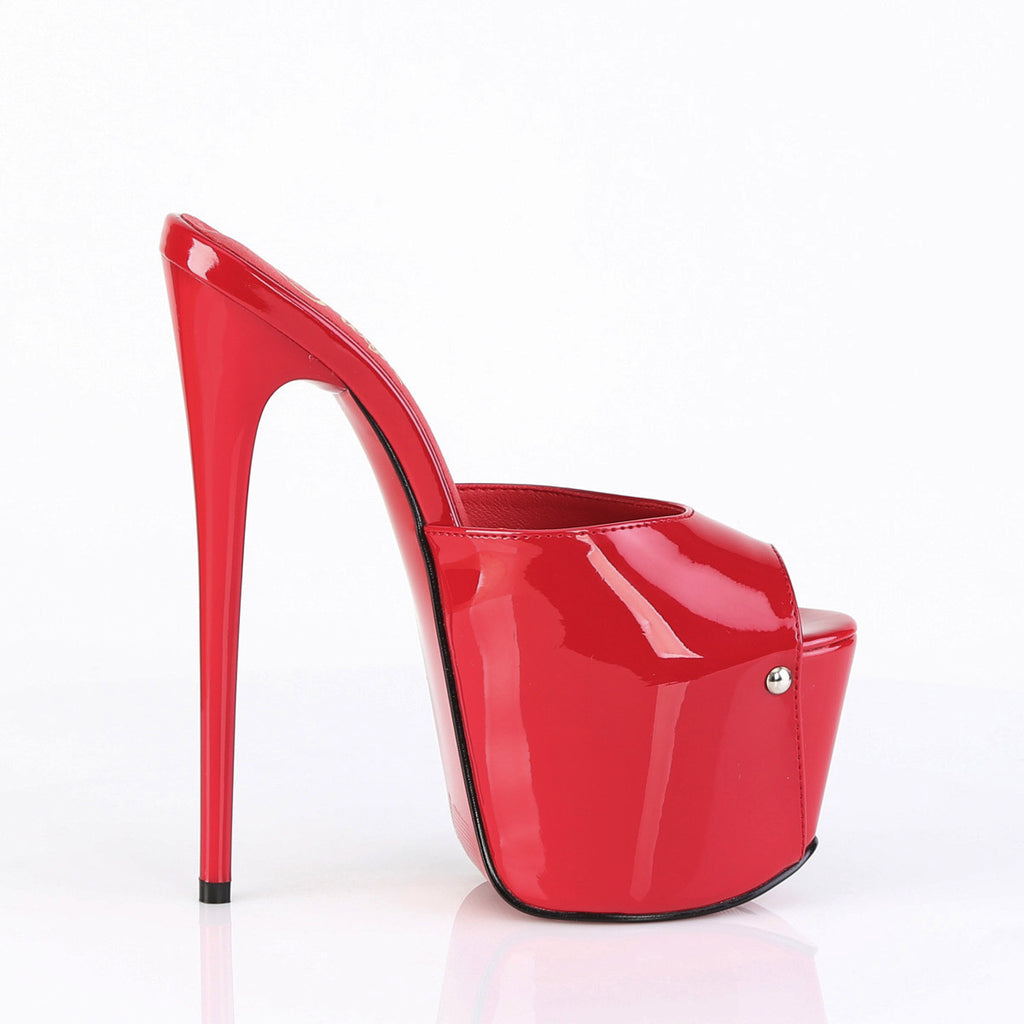 Juicy 01 Red Patent Slim 7" Stiletto Platform Slip On Heels - Direct
