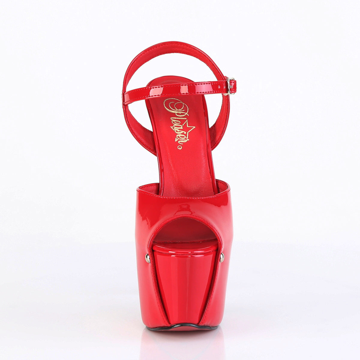 Juicy 09 Red Patent Slim 7" Stiletto Platform Ankle Strap Heels - Totally Wicked Footwear