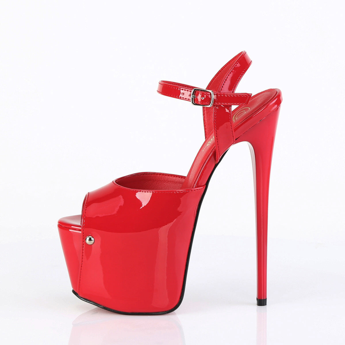 Juicy 09 Red Patent Slim 7" Stiletto Platform Ankle Strap Heels - Totally Wicked Footwear