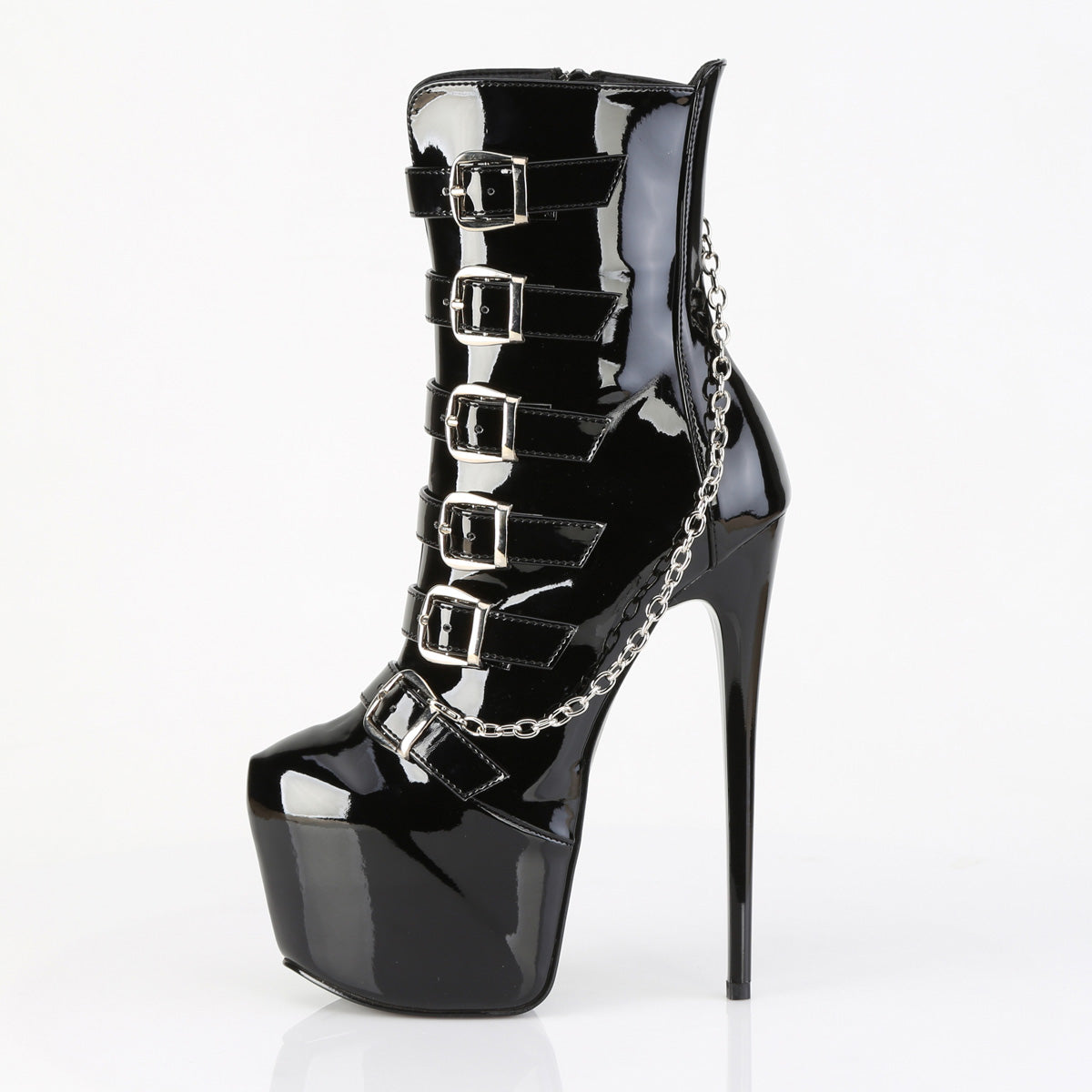 Juicy 1015 Patent Slim 7" Stiletto Platform Slip On Heels - Direct - Totally Wicked Footwear