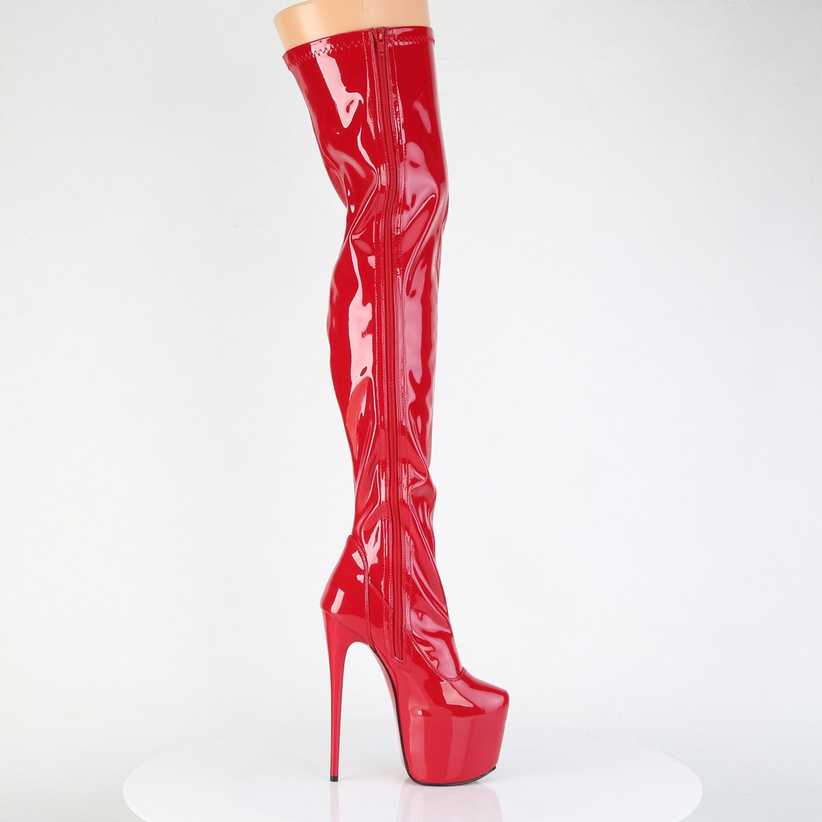 Juicy 3000 Red Patent Slim 7" Stiletto Platform Slip On Heels