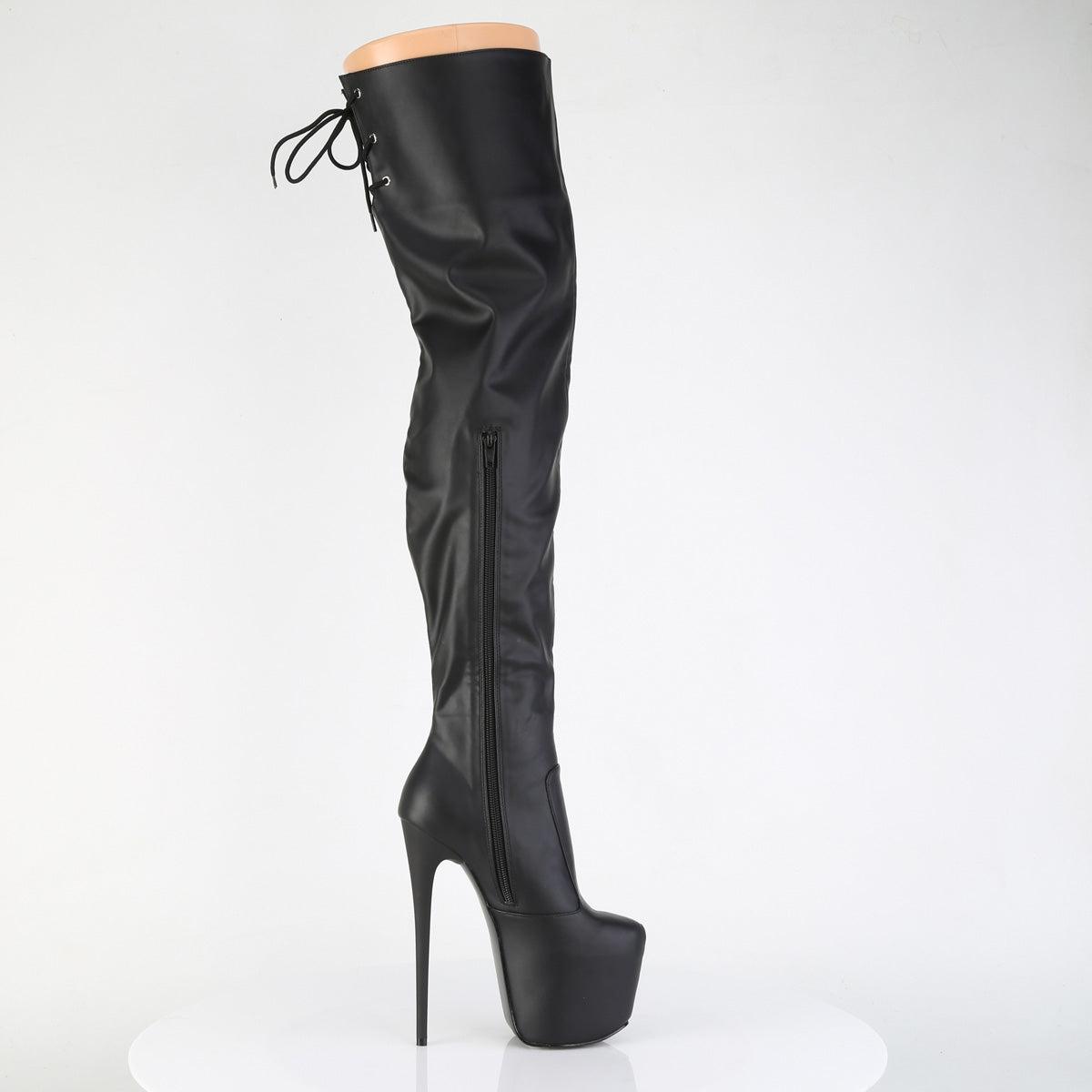 Juicy 3007  Stretch Matte Slim 7" Stiletto Platform Thigh Boots Heels - Direct - Totally Wicked Footwear
