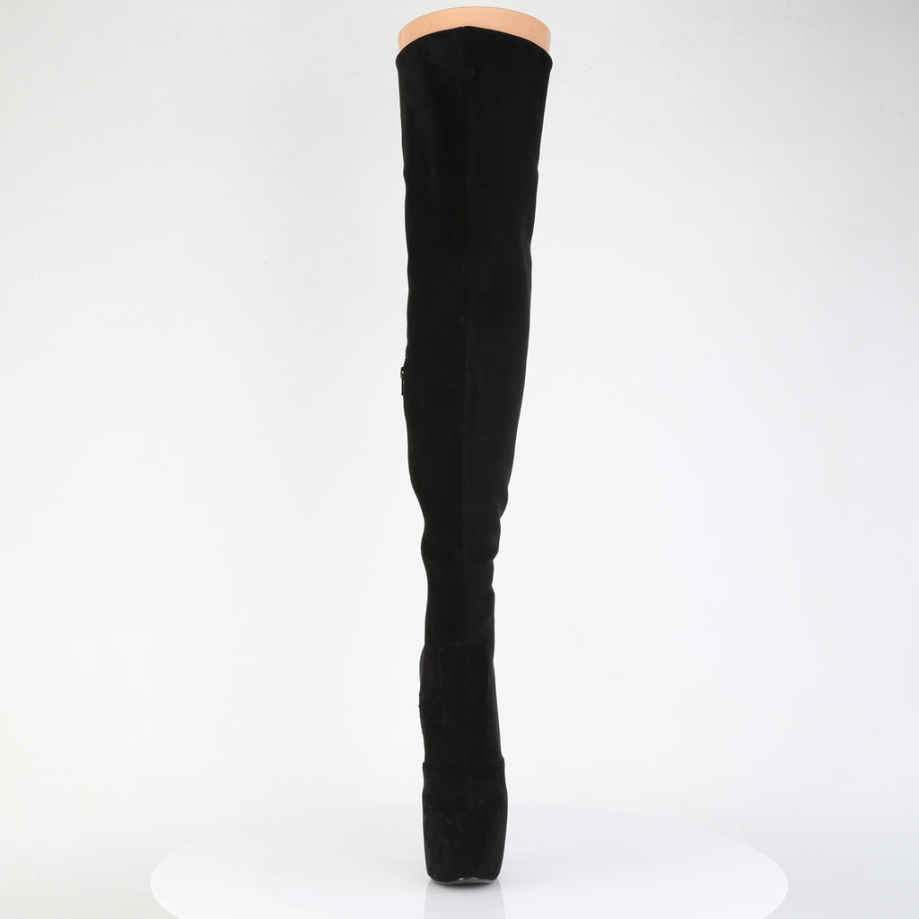 Juicy 3007  Faux Suede Slim 7" Stiletto Platform Thigh Boots Heels - Direct